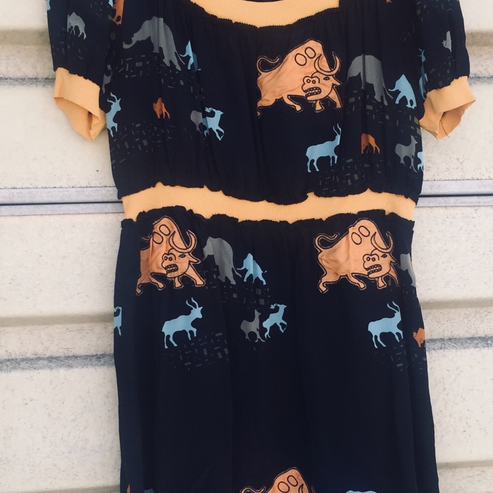Gucci Vintage Wild Animal Print  Dress Sz 40
